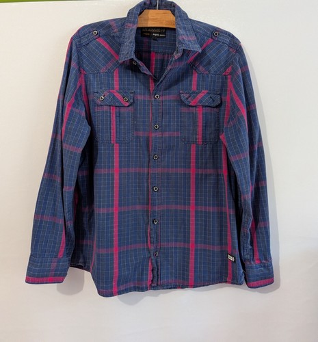 Chemise bleue rose - chemise, coton