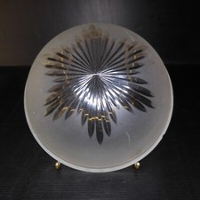 N23.277 Vintage Art Deco Lighting 1930 France Globe Glass Opaque Ceiling Light