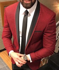 Designer Smoking Motif Spiderman Suit Homme Veste de Costume Cintré Slim Fit 52