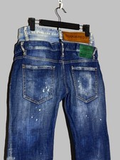 Dsquared2 Twin Pack Layered Jeans Distressed Denim Washed Blue Low Rise Size 42 