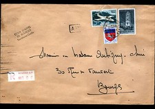 BOURGES (18) travel envelope recommended stamps composition AVIATION in 1970