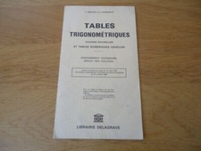 TRIGONOMETRIC TABLES USUAL NUMERICAL TABLES BRACHET DUMARQUE NUMBERING