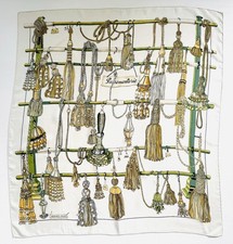 Carré en soie HERMES Vintage "Passementerie" par Marie-Françoise Héron - 1960