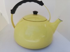 Ancienne et grande  bouilloire émaillée (3.5l), Jaune, Vintage, Années 60.