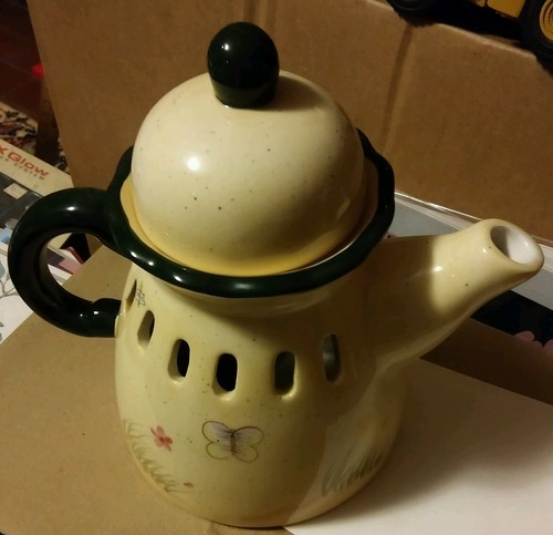 015 tea pot candle - pot, holder