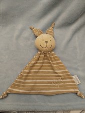 Doudou Plat Lapin Crème Rayé