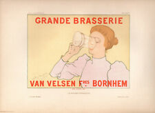 RASSENFOSSE Affiches Etrangeres 1897 Stone Litho Poster: "VAN VELSEN BRASSERIE"