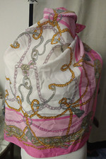 Vintage Jacques Esterel Paris Scarf Pink Art Artsy Retro Colorful 31.5" Square