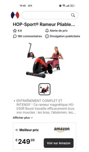 Rameur hop sport - rameur, hj