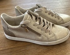 Geox Gold Shimmer Blomiee Sneaker Zipper Detail Women 9 Fashion Comfort Glam