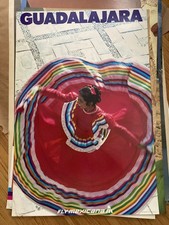 Fly mexicana airlines MEXICO GUADALAJARA original Travel poster 1960s NM 24x36