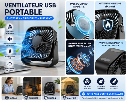Ventilateur usb portable - usb,