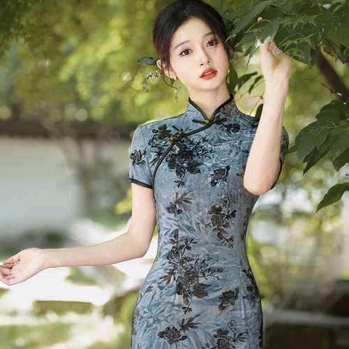 Femme robe velours chinois - femme,