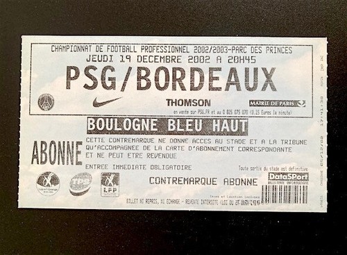 Ticket billet football psg - billet,