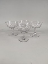 4 Baccarat Crystal Champagne Cups, Champigny Model. circa 1910-1920.