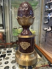 Vtg Bronze Acorn Artichoke Newel Post Finial Polychrome Boule d'Escalier Regency