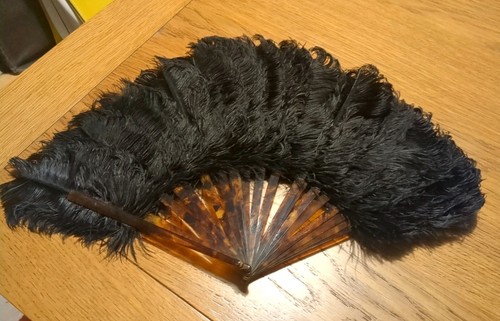 Ancien eventail plume - eventail,