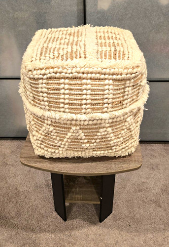 Square boho geometric pouf - square,