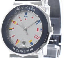 CORUM Admirals Cup 39.610.30V50B Silver Date Quartz Women's Watch N MINT JAPAN