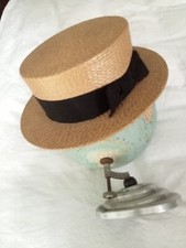 chapeau canotier en paille taille 58 cm années 30 moi