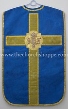 Chasuble Bleue Fiddleback, Ensemble De Vestement Et De Messe En FEUTRE Intercalé