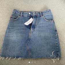 Mini jupe mi-lavée en jean