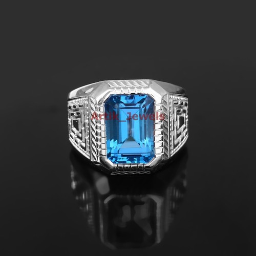 Bague avec pierre topaze bleue - pierre,