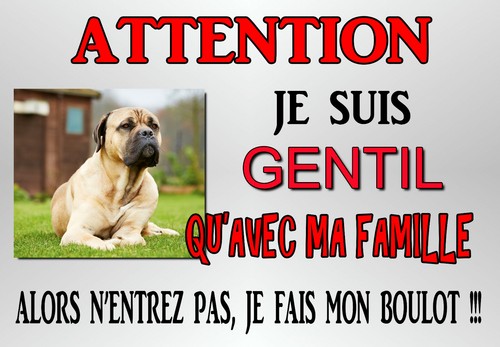 Plaque alu attention chien - alu,