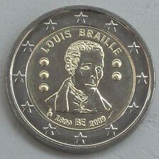 2 Euro Gedenkmünze Belgien 2009 Louis Braille unz.