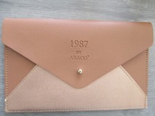 Pochette ABACO porte cartes/porte monnaie marron clair et beige neuve