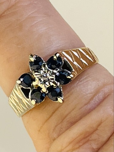 Bague florale jaune 9ct - en, or