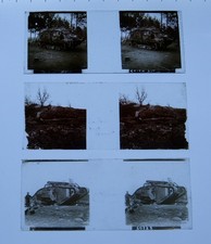 #Militaria# Lot de 3 vues Stéréoscopique - WW1 - Tank Renault, Schneider...
