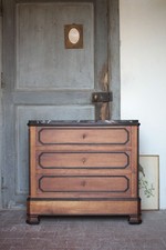 Commode bois et marbre noir 3