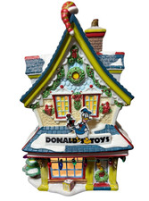Disney Mickey's Merry Christmas Village Donald's Toys Lighted Building 2010 READ