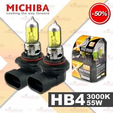 Set of 2 MICHIBA HB4 9006 Headlight Halogen Car Lamp 2300K Yellow Fog Lamp