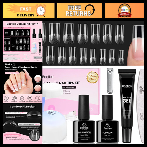 Gel nail kit 320pcs flat - gel, flat-x