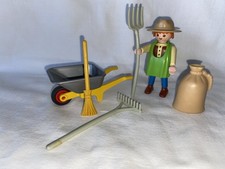 Playmobil Jardinier Brouette Outils Ferme Jardin Maison
