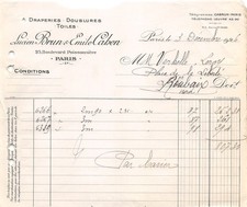 1322 1926 INVOICE DRAPERIES LUCIEN BRUN - VERHELLE A ROUBAIX