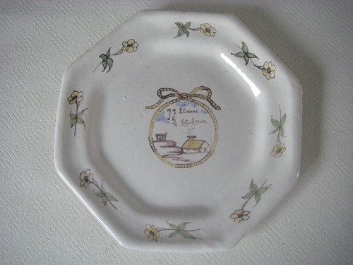Superbe assiette patronymique - assiette,