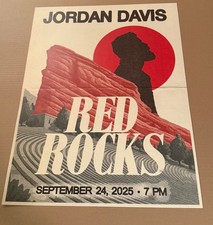 Jordan Davis Red Rocks Amphitheatre 9/24/2025 Tour Poster Colorado