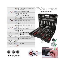 Jeu de clés à douille 1/4 pouce + 3/8 pouce + 1/2 pouce, 179 pièces KS TOOLS