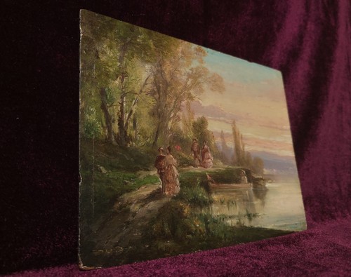 Tableau ancien peinture huile - tableau,