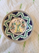 EXCELLENT CONDITION Antique Boch Freres Keramis Hanging Plate - 10”