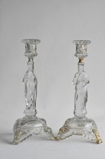 Paire de bougeoirs signés -