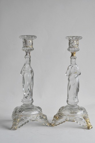 Paire bougeoirs signés - bougeoirs,