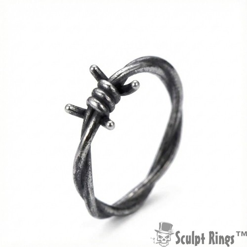 Bague fil fer barbelé - bague, en