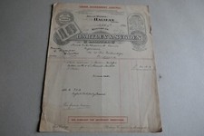 FACTURE 1918 HARTLEY-SUGDEN