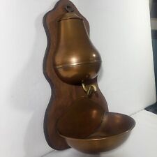 Antique 19th Century French Brass Lavabo Wall Fountain 2 pc Works Vintage Decor 