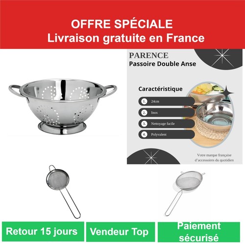 Passoire double anse acier - double,