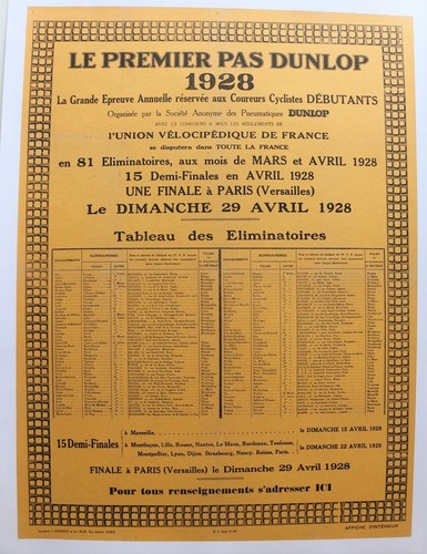 Affiche 1928 pneu dunlop - 1928,